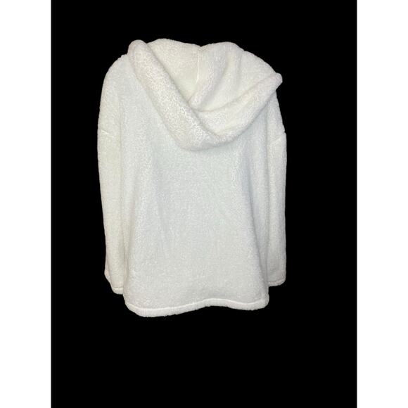 Olivia Sky Open Front Teddy Bear Fur Jacket in White Size L - Picture 2 of 8